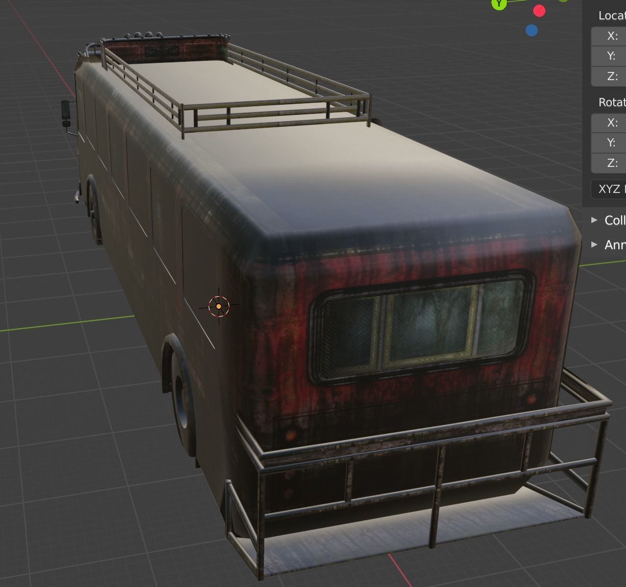 bus big Low-poly 3D model_2