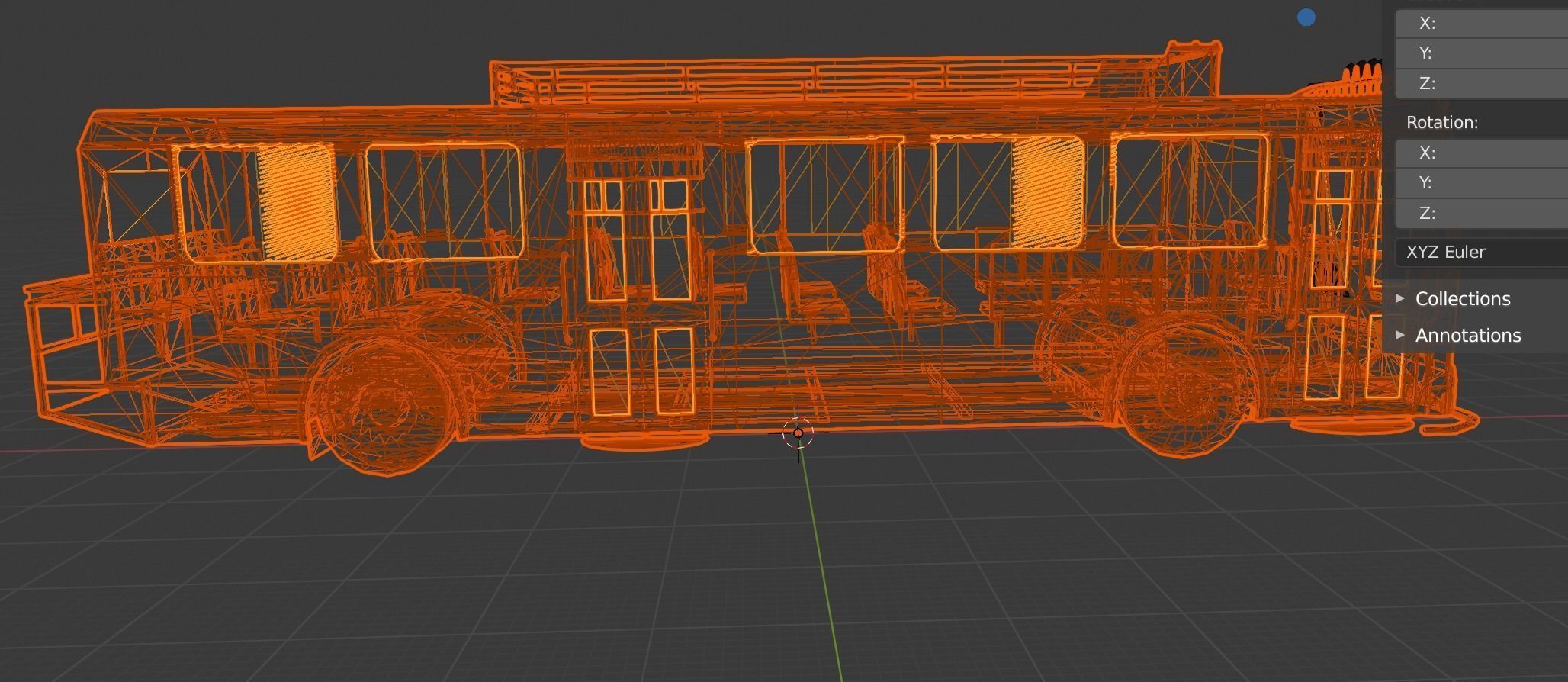 bus big Low-poly 3D model_4
