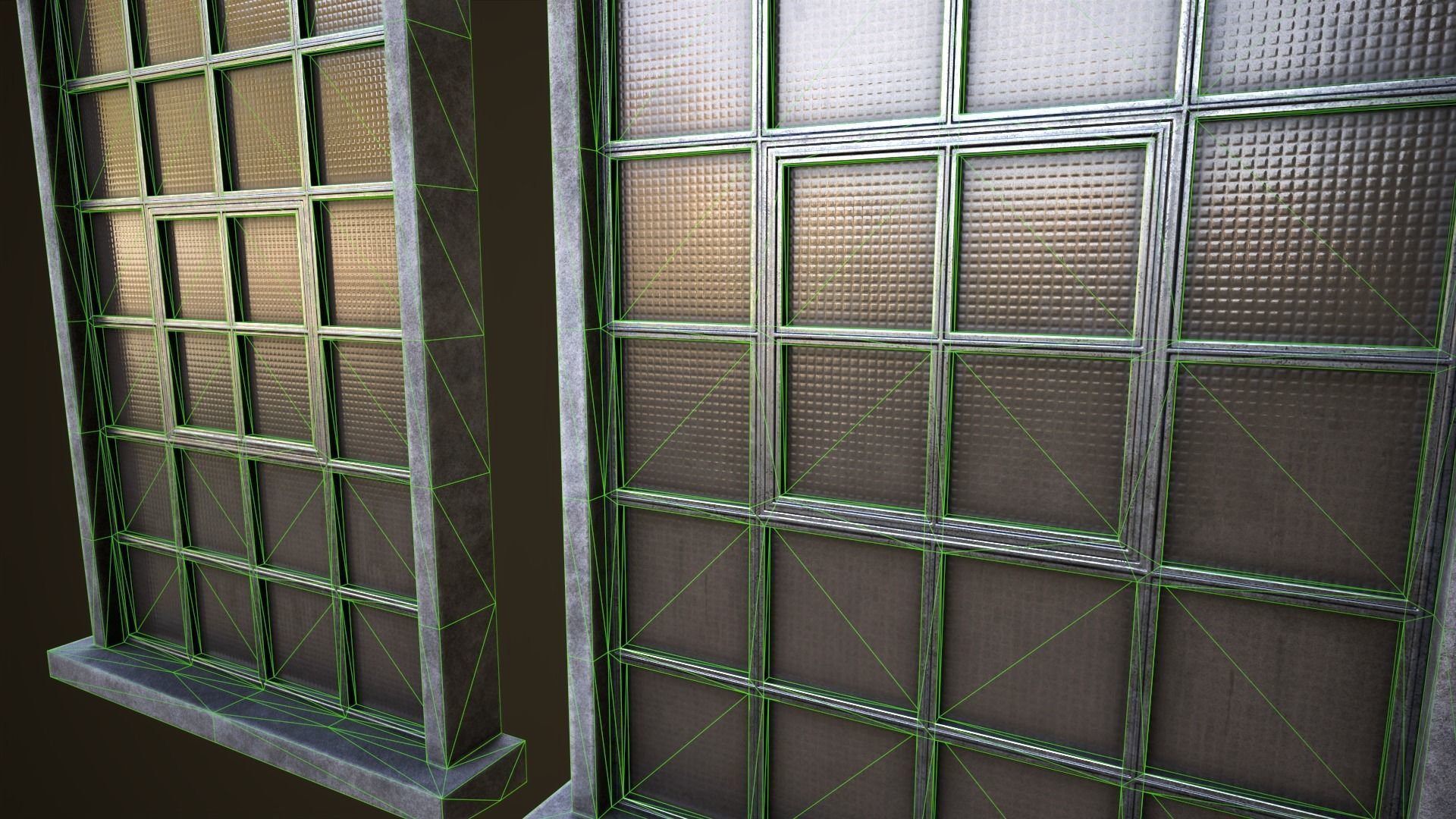 Set of industrial windows Low-poly 3D model_12