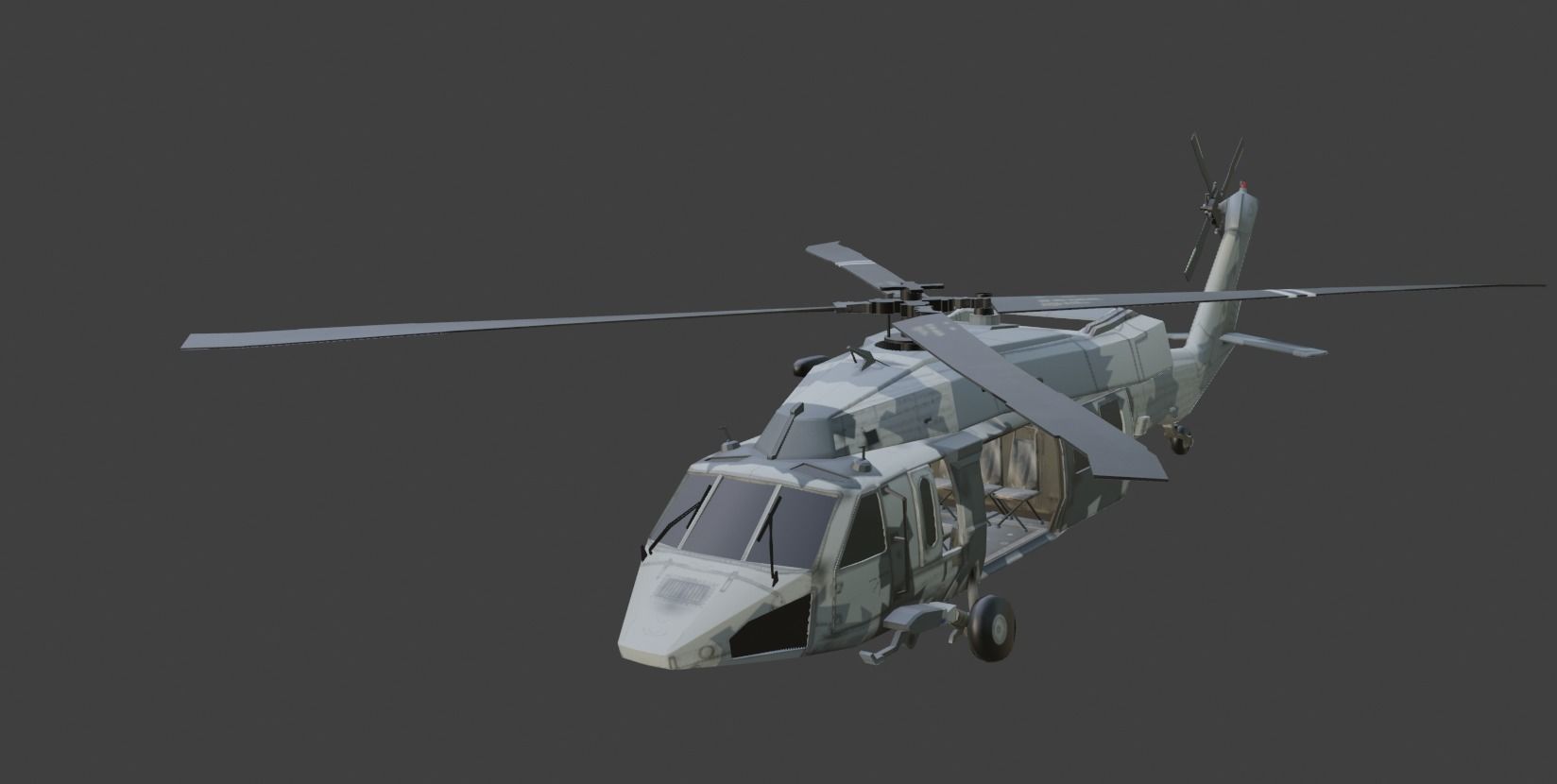 airplane Low-poly 3D model_1