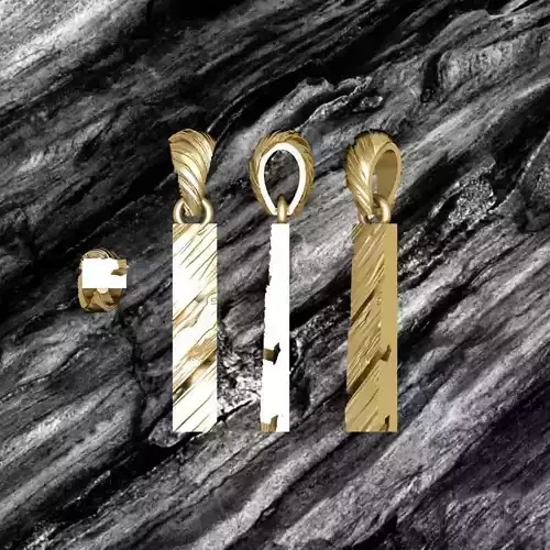 I Letter Alphabet Wooden Texture Pendant 3D Print Model