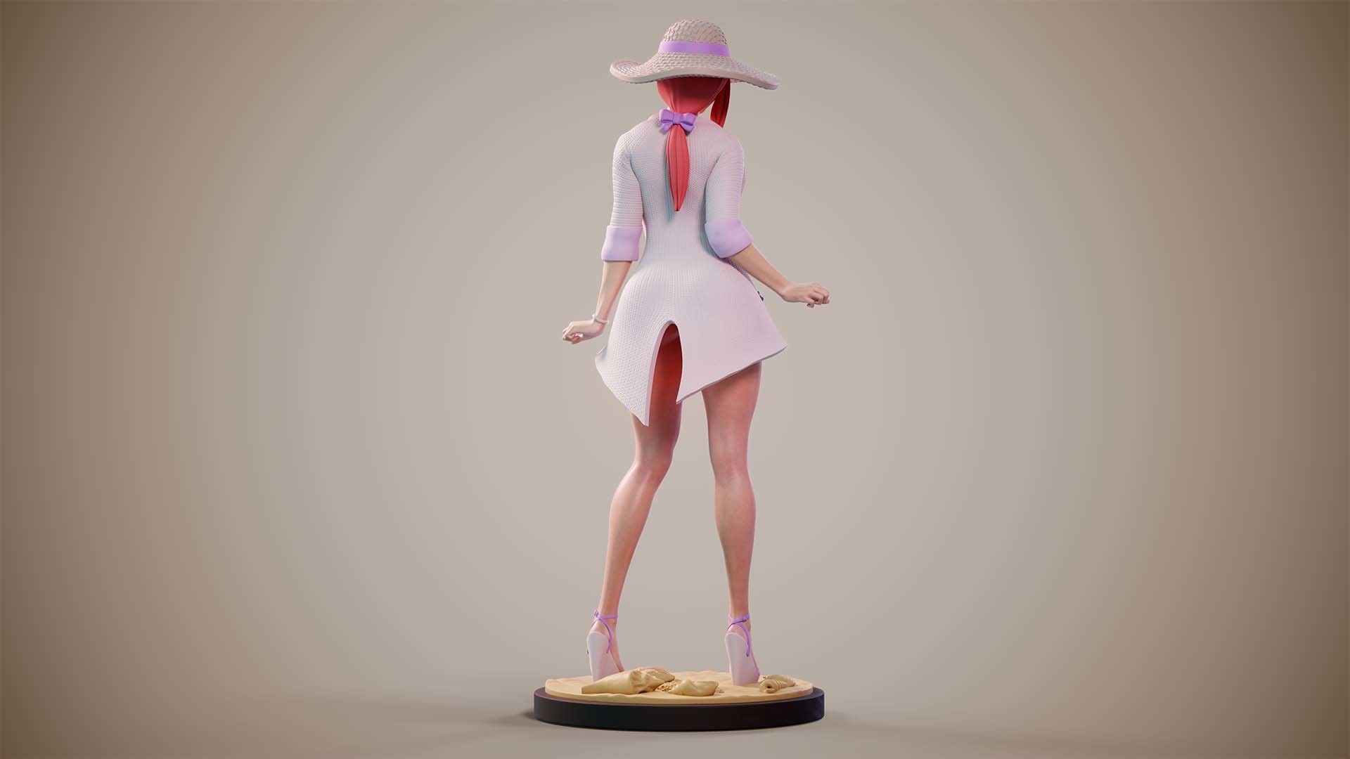 3D Print model - Girl on the beach - b 3D print model_10