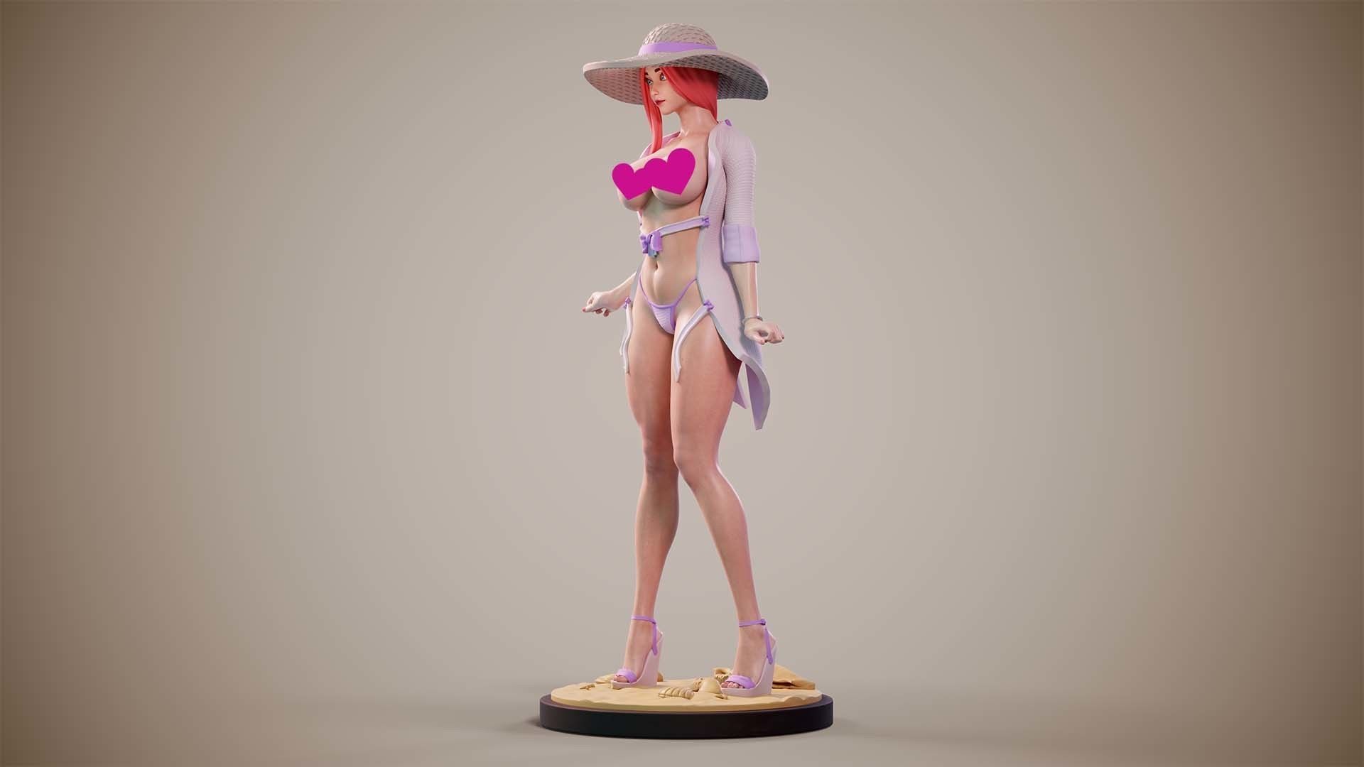 3D Print model - Girl on the beach - b 3D print model_7