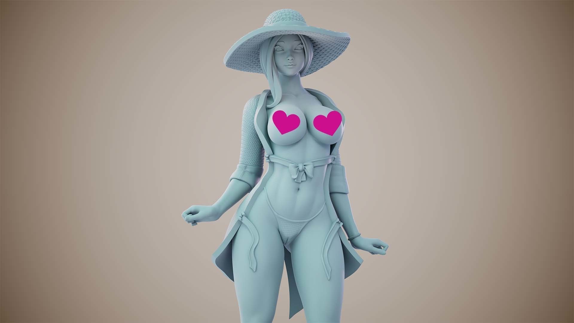3D Print model - Girl on the beach - b 3D print model_16