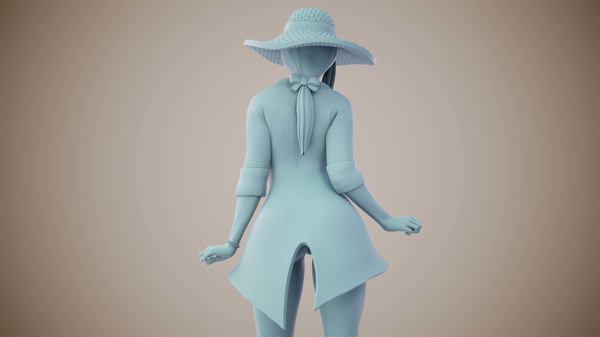 3D Print model - Girl on the beach - b 3D print model_17