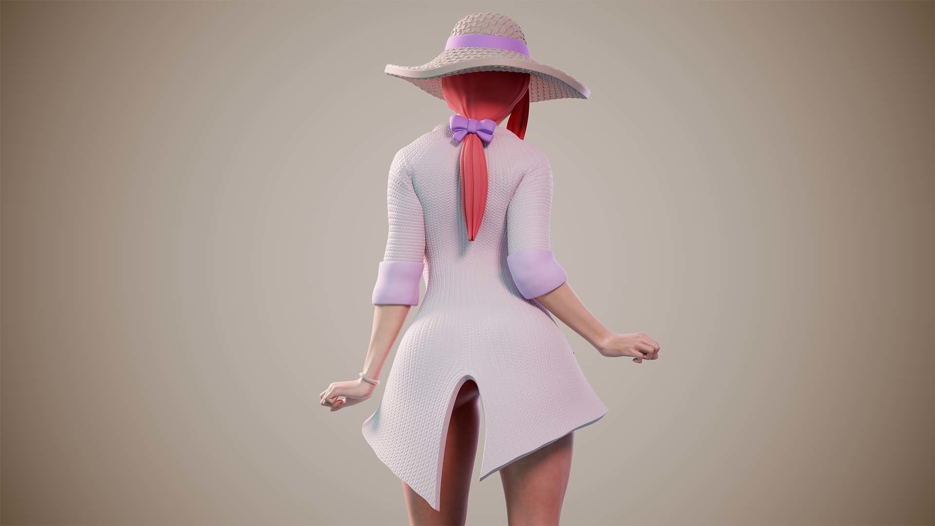 3D Print model - Girl on the beach - b 3D print model_4
