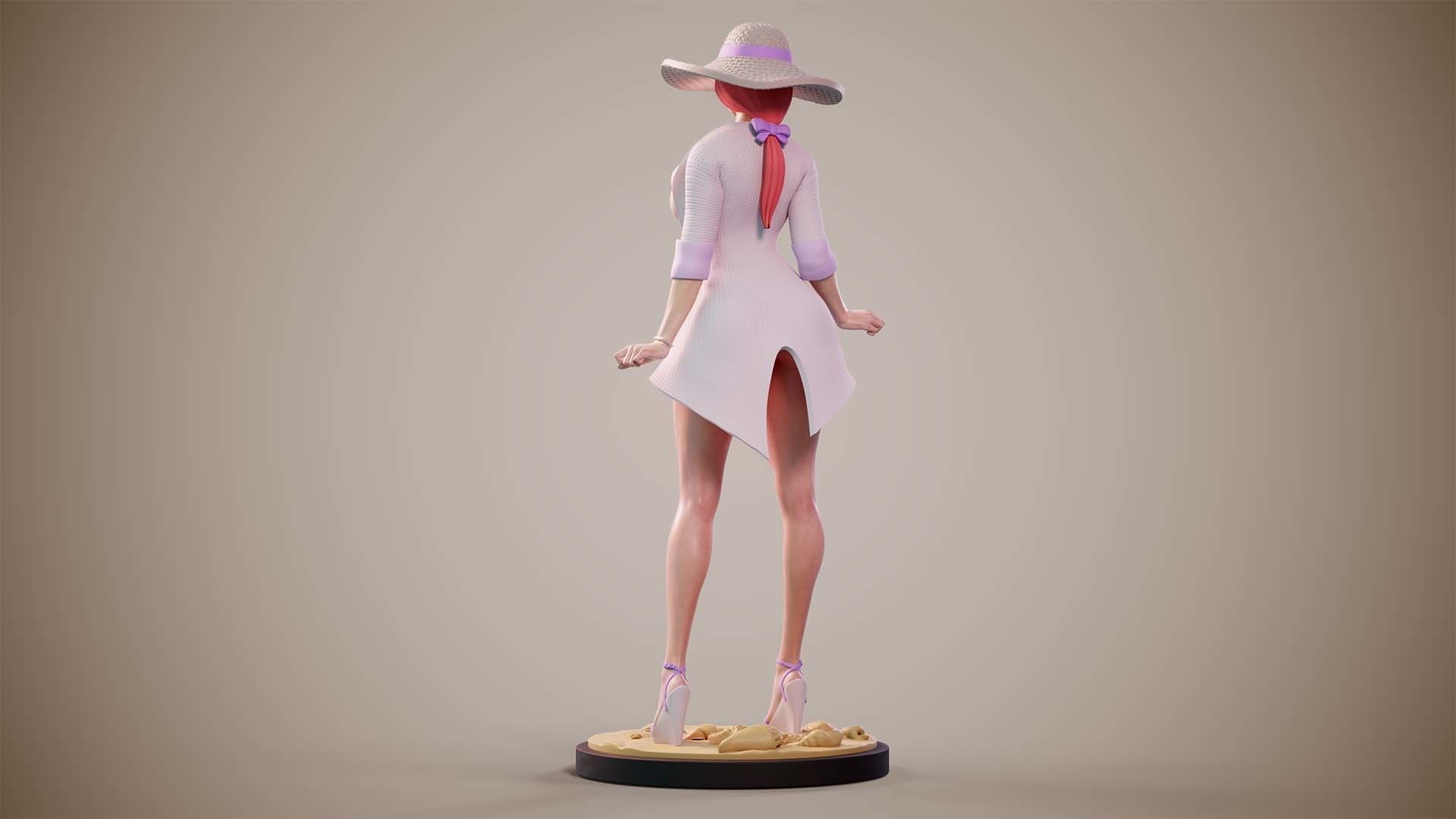 3D Print model - Girl on the beach - b 3D print model_9