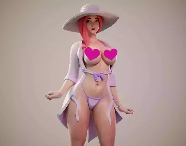 3D Print model - Girl on the beach - b 3D print model