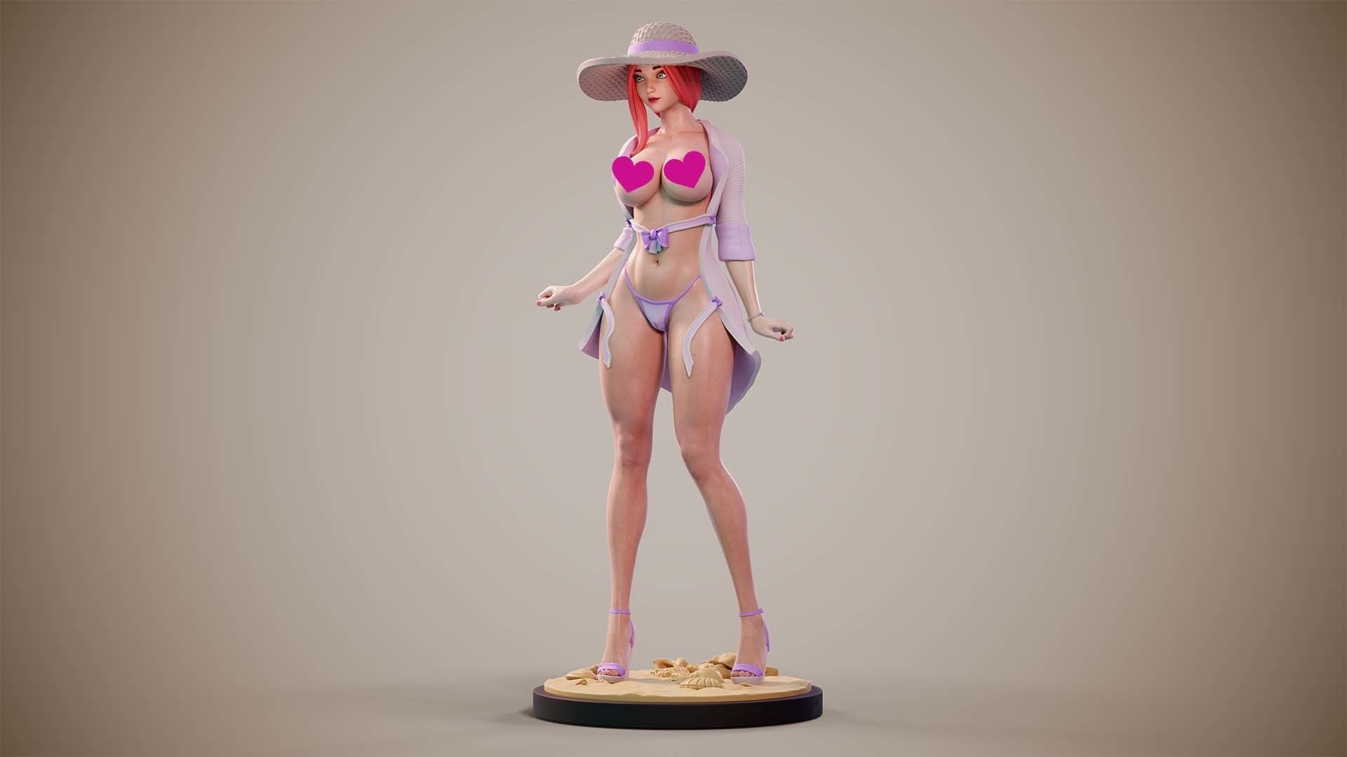 3D Print model - Girl on the beach - b 3D print model_6