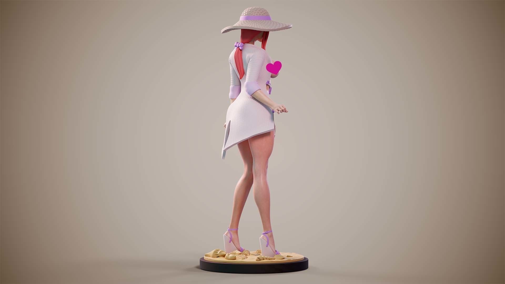 3D Print model - Girl on the beach - b 3D print model_11
