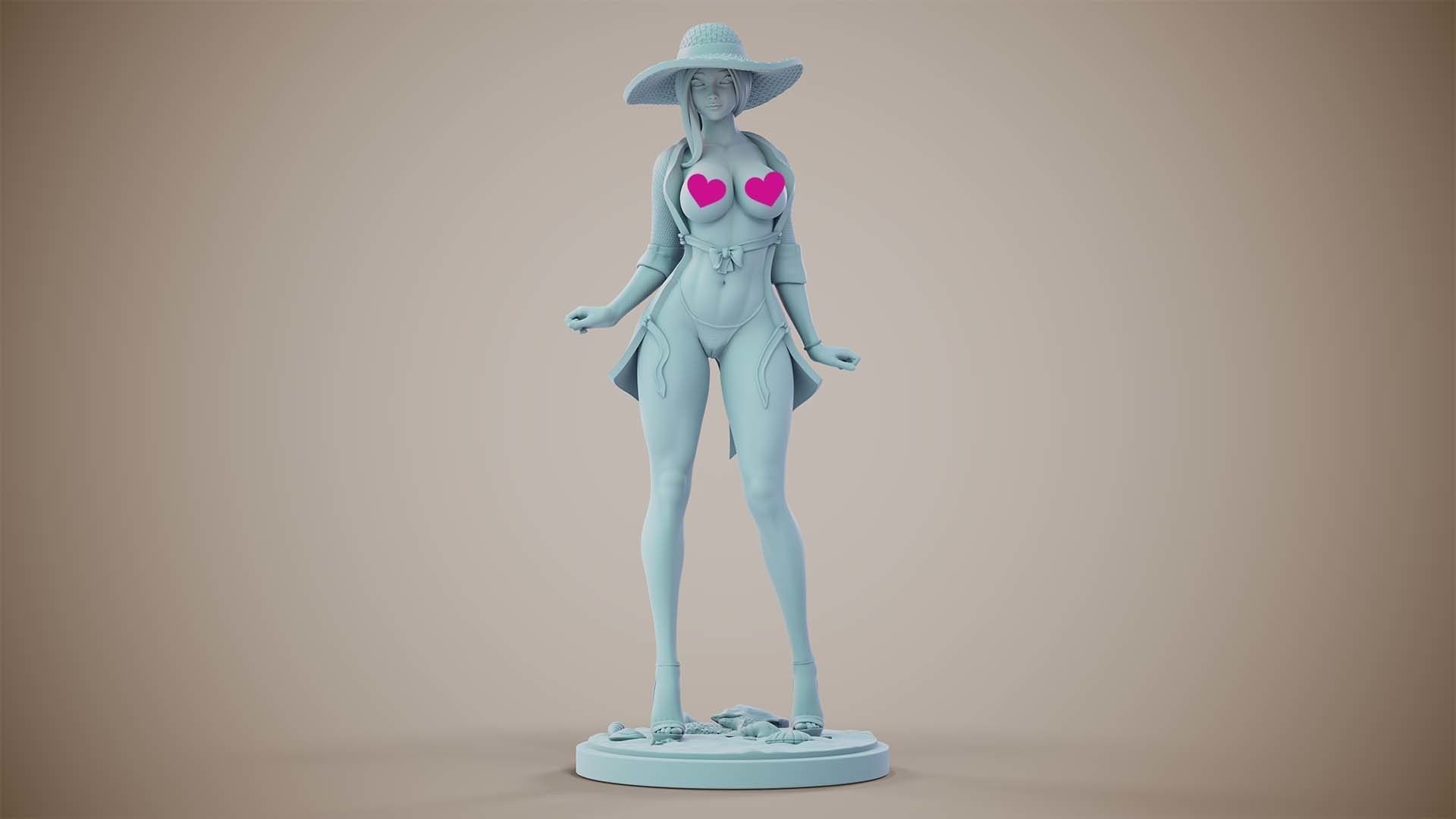 3D Print model - Girl on the beach - b 3D print model_14
