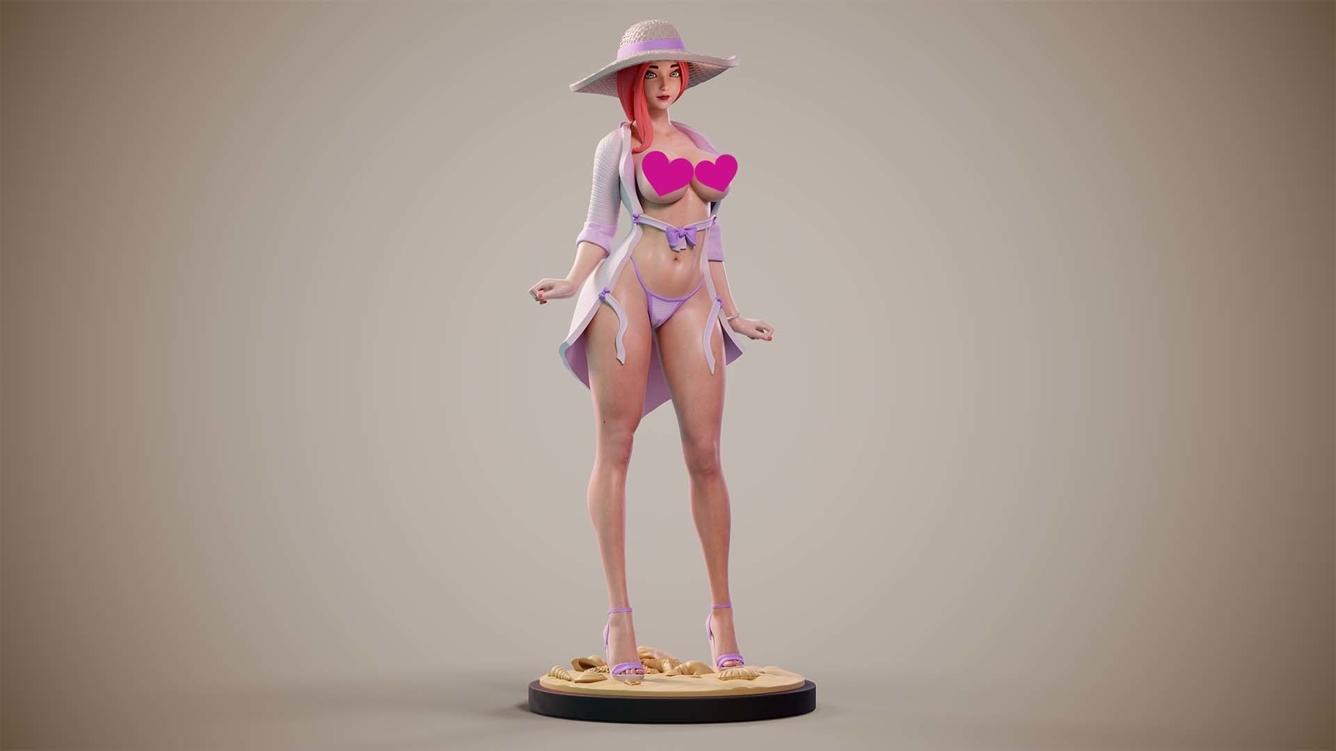 3D Print model - Girl on the beach - b 3D print model_13