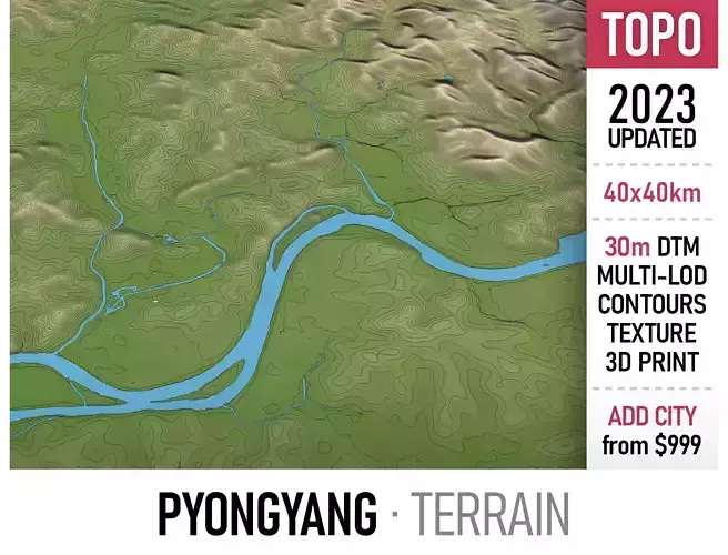 Pyongyang - 3D Terrain