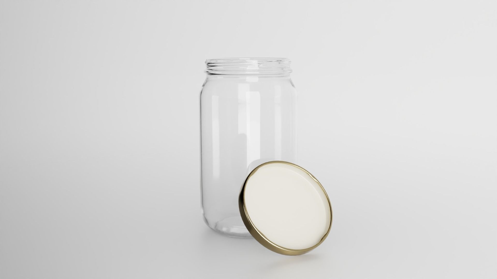Glass jar Low-poly 3D model_9