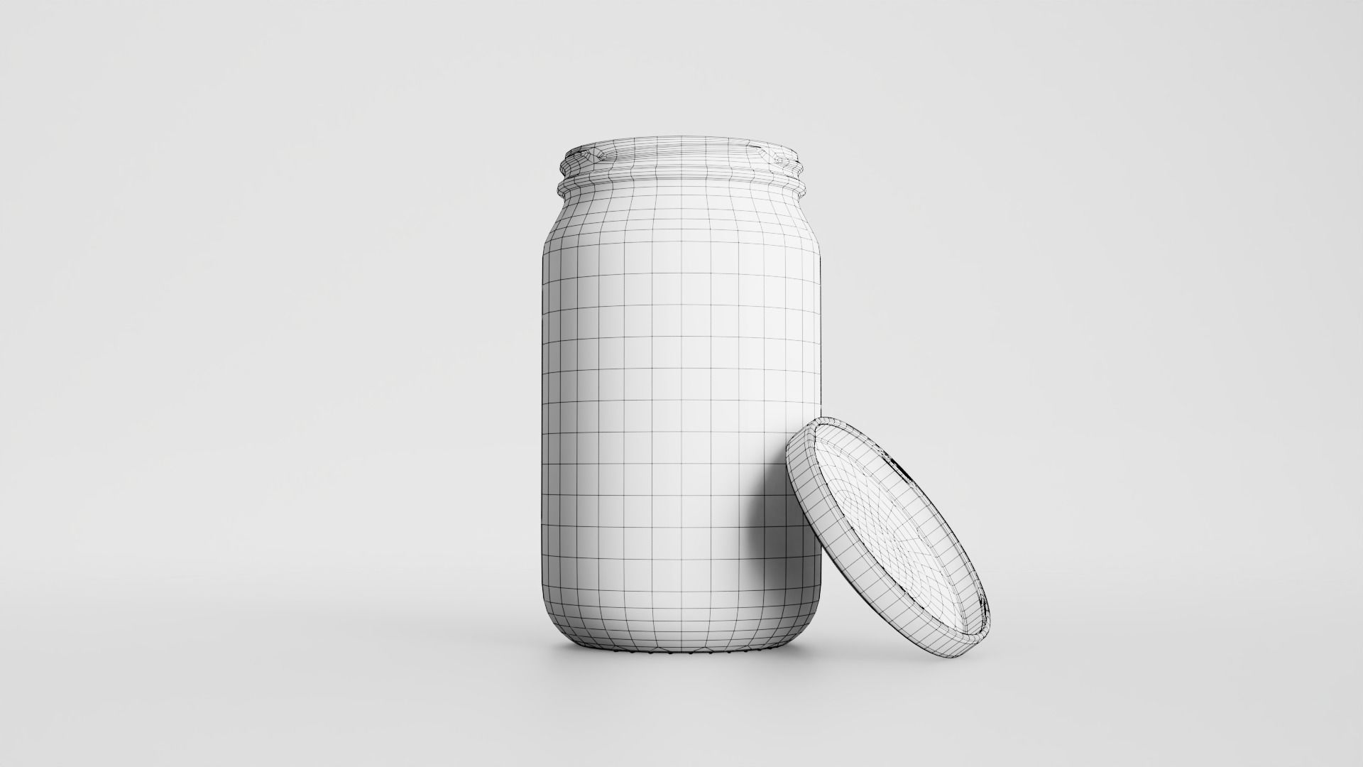 Glass jar Low-poly 3D model_32