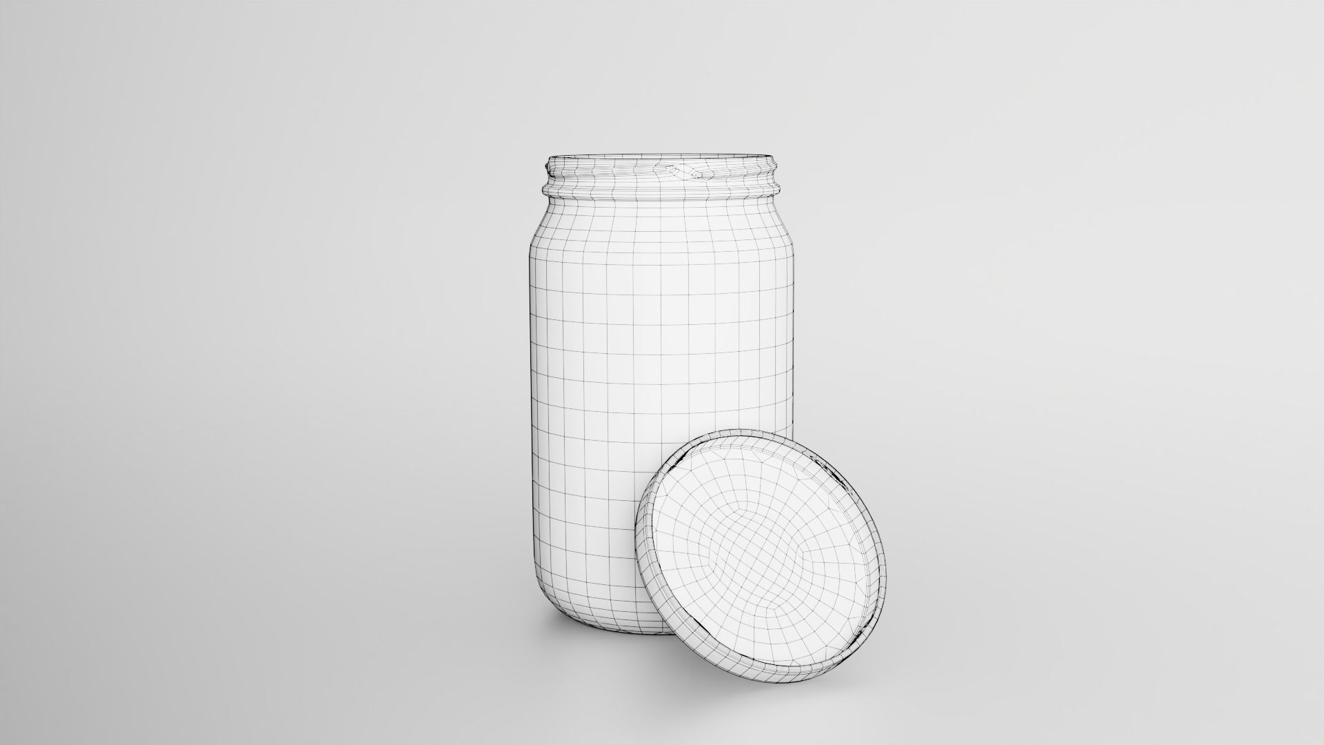 Glass jar Low-poly 3D model_33