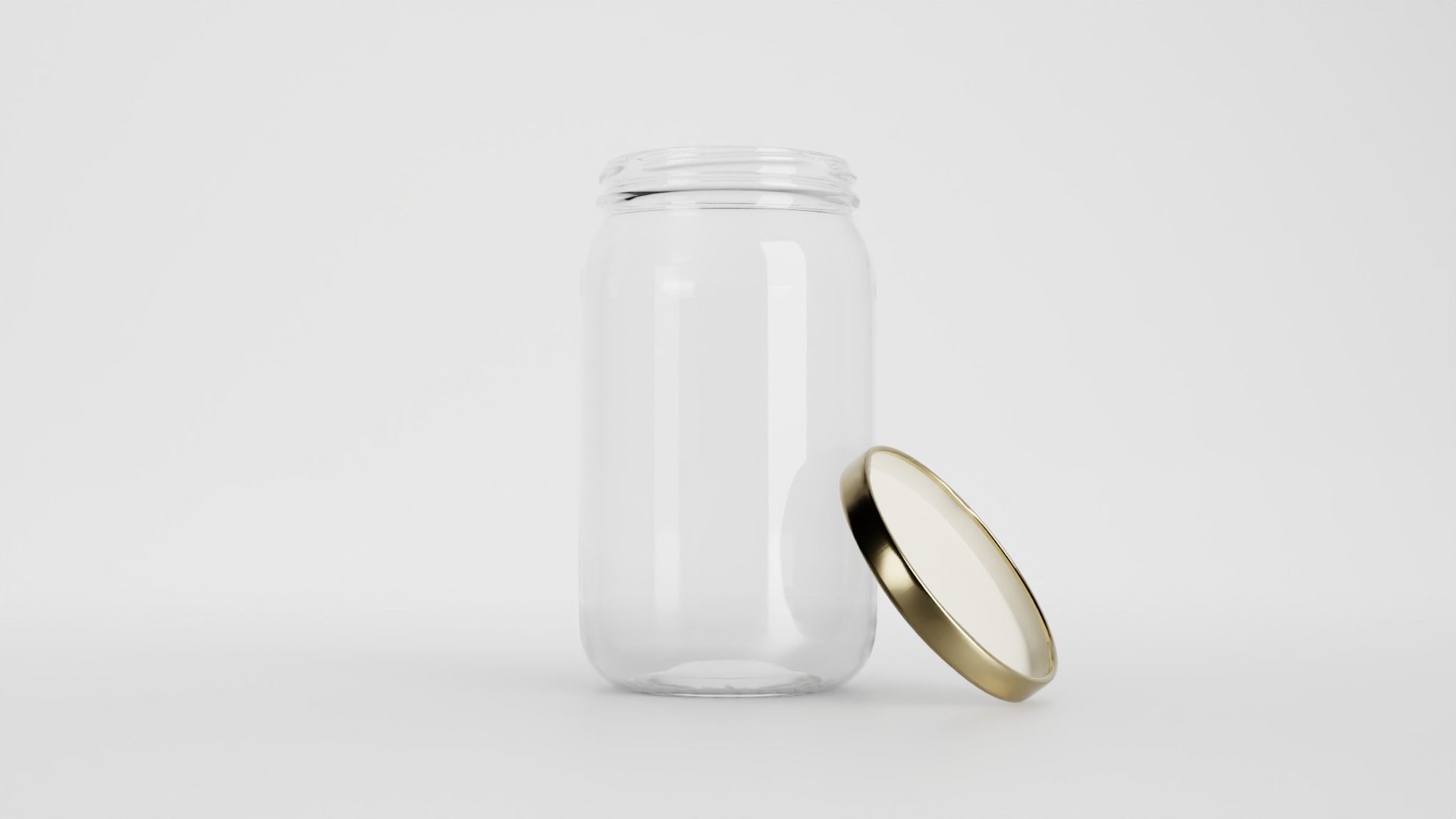 Glass jar Low-poly 3D model_8