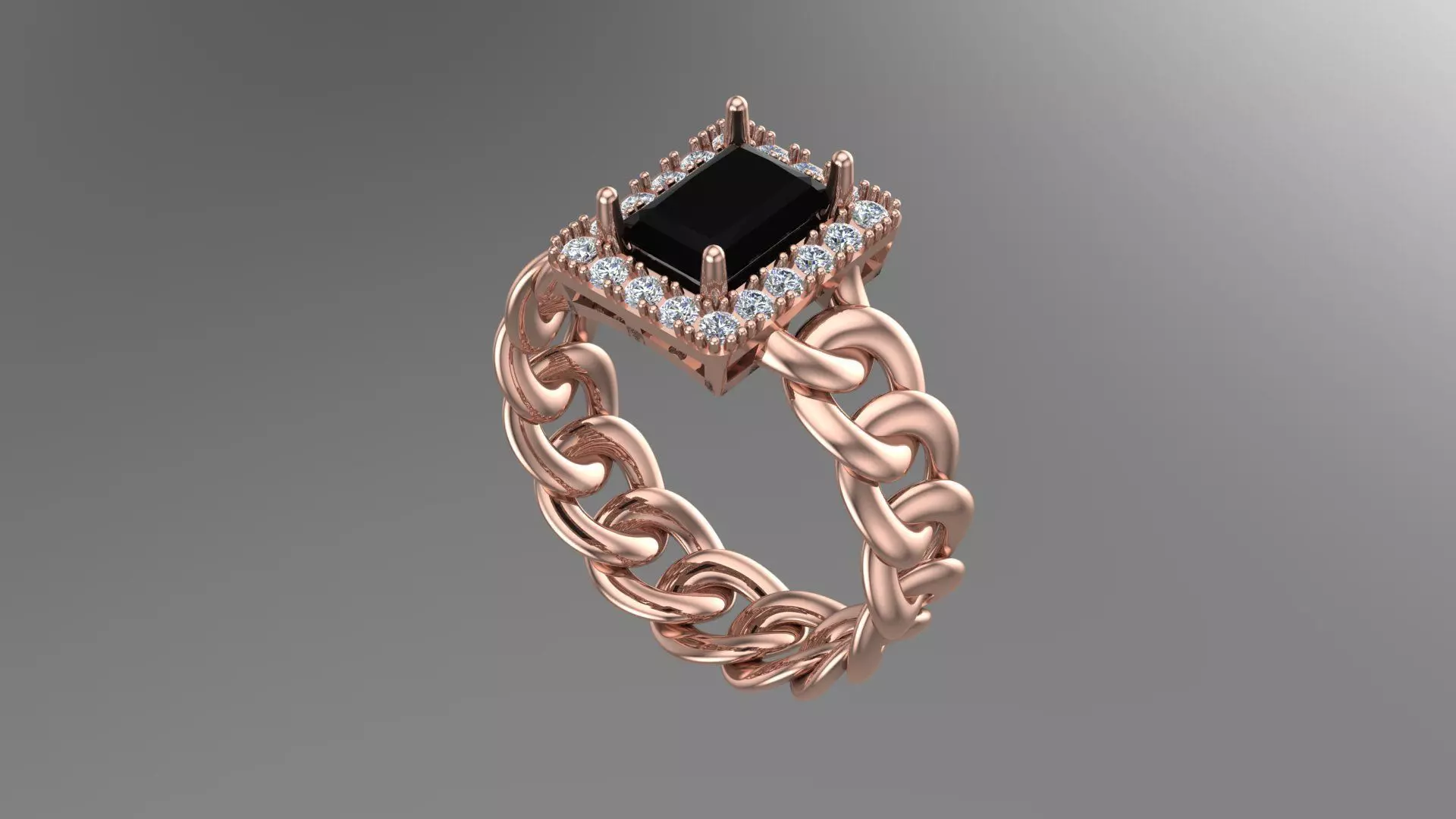 CUBAN CHAIN RING MIAMI RING 3dmodel 3D print model 3D print model_0