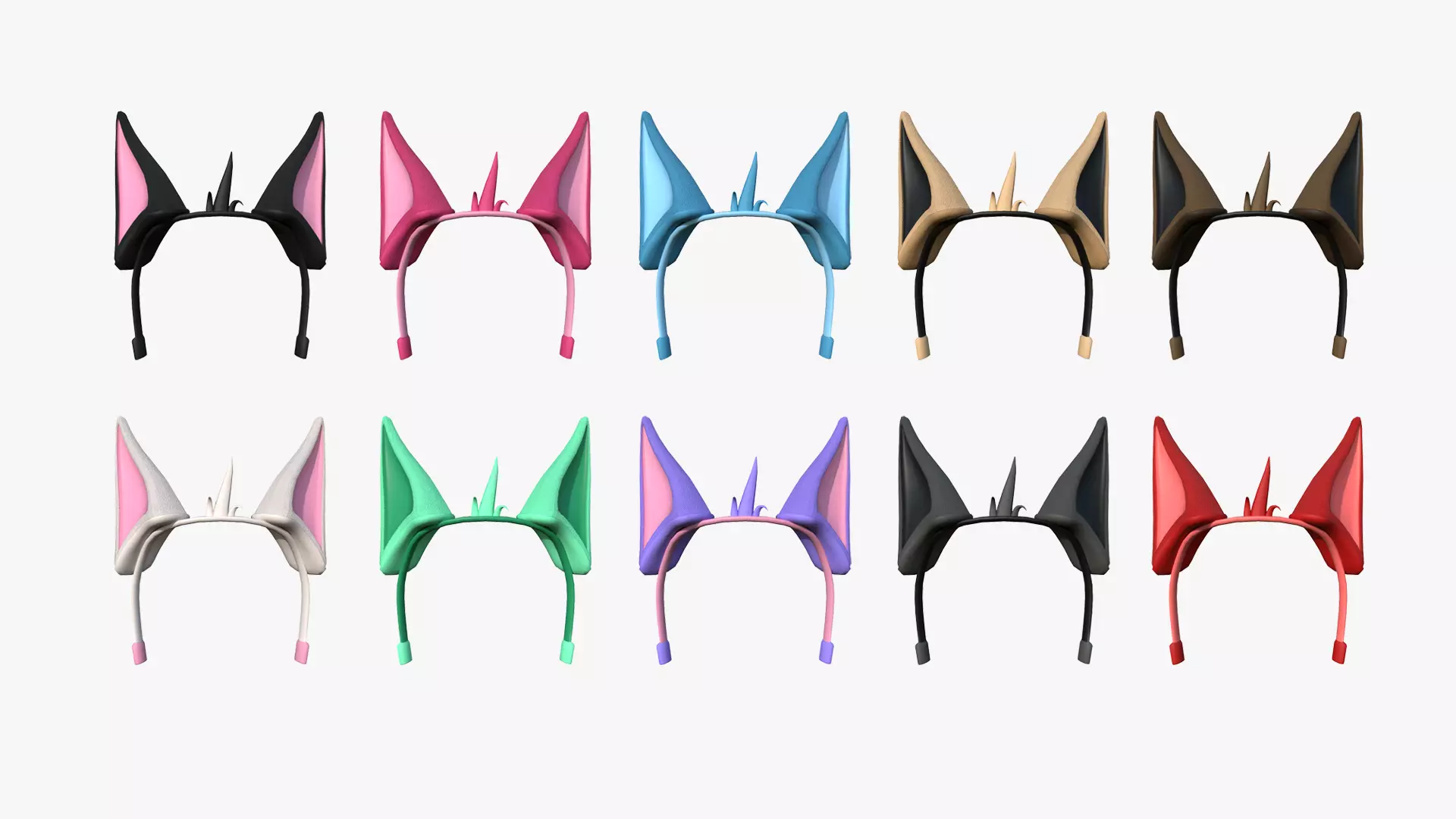 10 Furry Ears Tiara D Collection - Headband Character Design _0