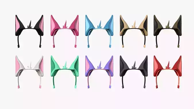10 Furry Ears Tiara D Collection - Headband Character Design 