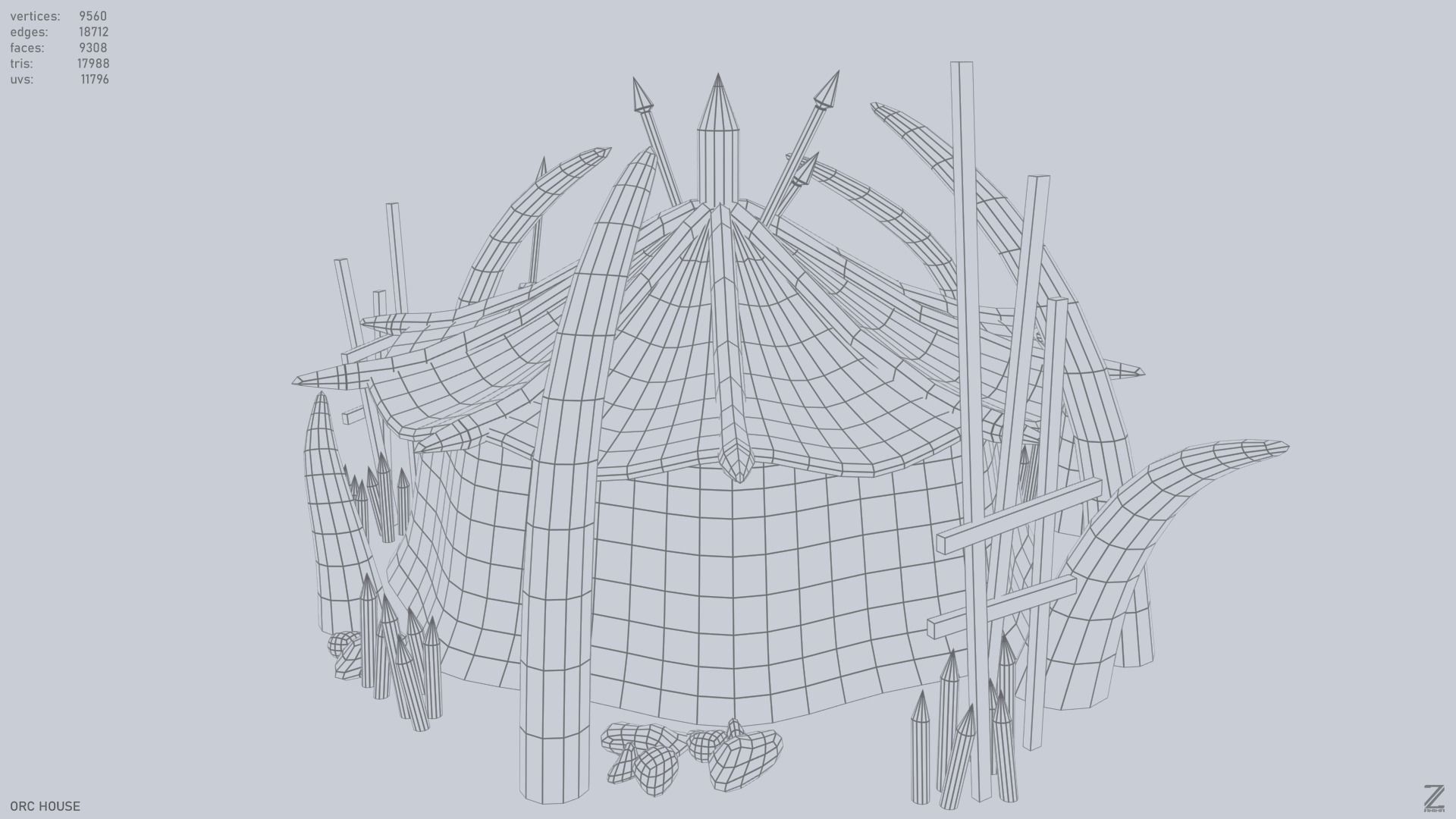 Orc house Low-poly 3D model_12
