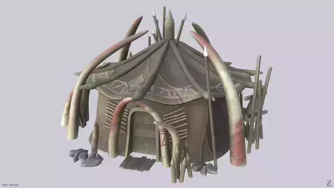 Orc house Low-poly 3D model