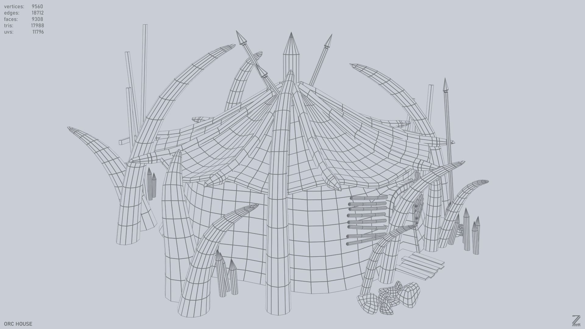 Orc house Low-poly 3D model_14