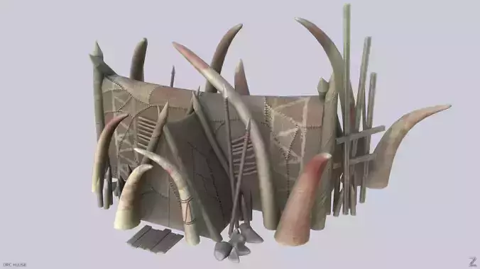 Orc house Low-poly 3D model
