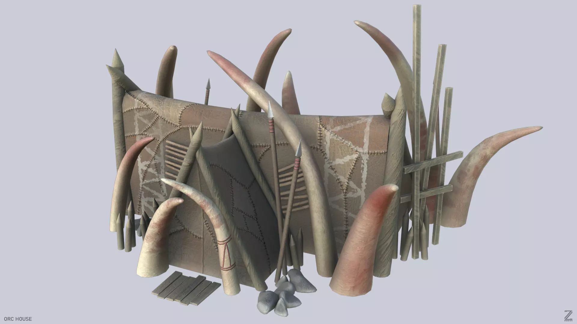 Orc house Low-poly 3D model