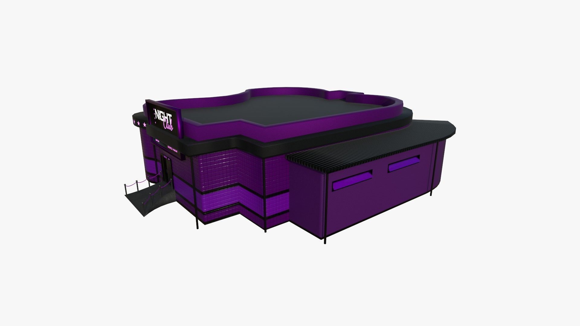 Night Club Complete - Interior Exterior Environment Design Low-poly 3D model_17