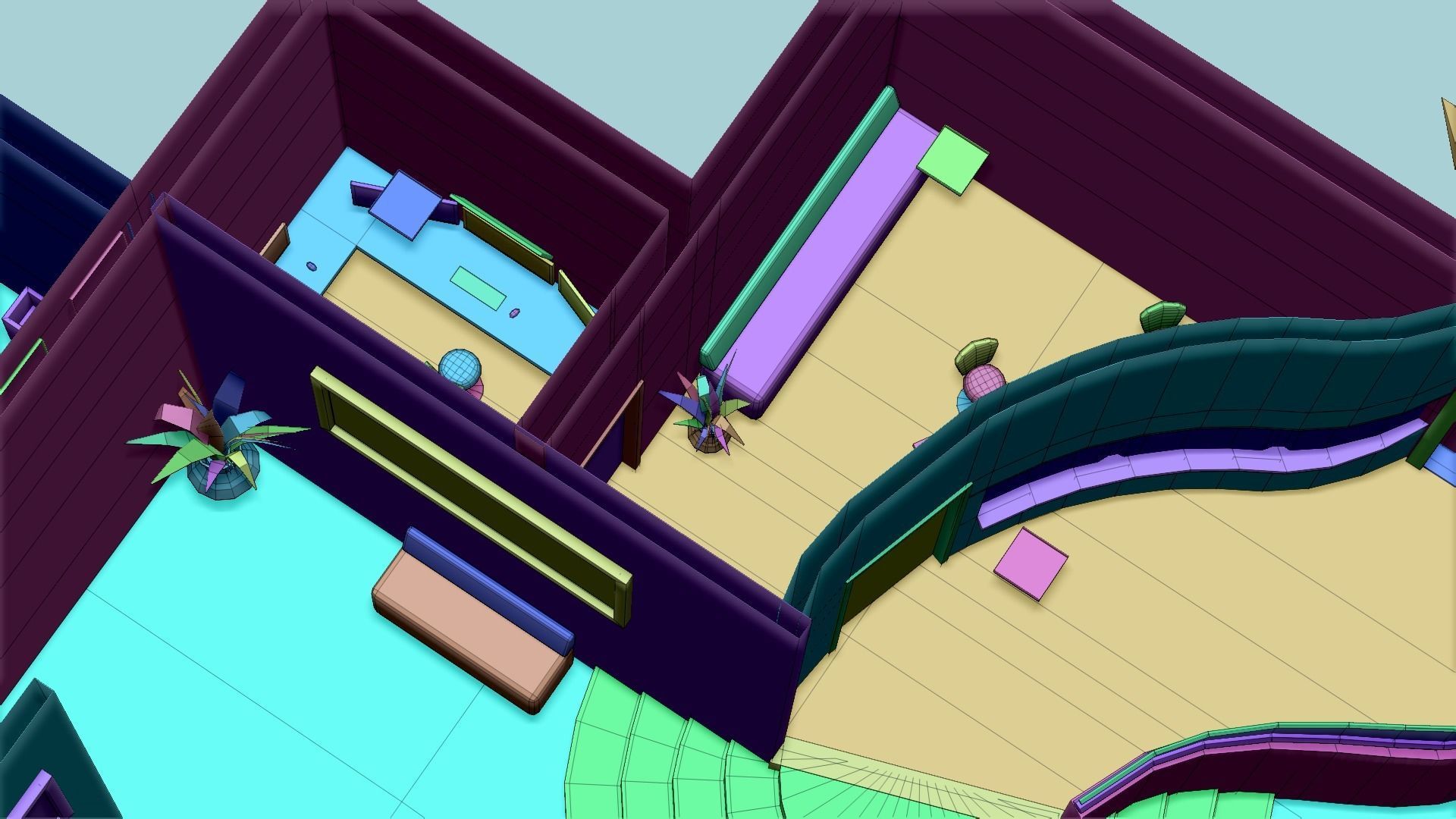 Night Club Complete - Interior Exterior Environment Design Low-poly 3D model_38