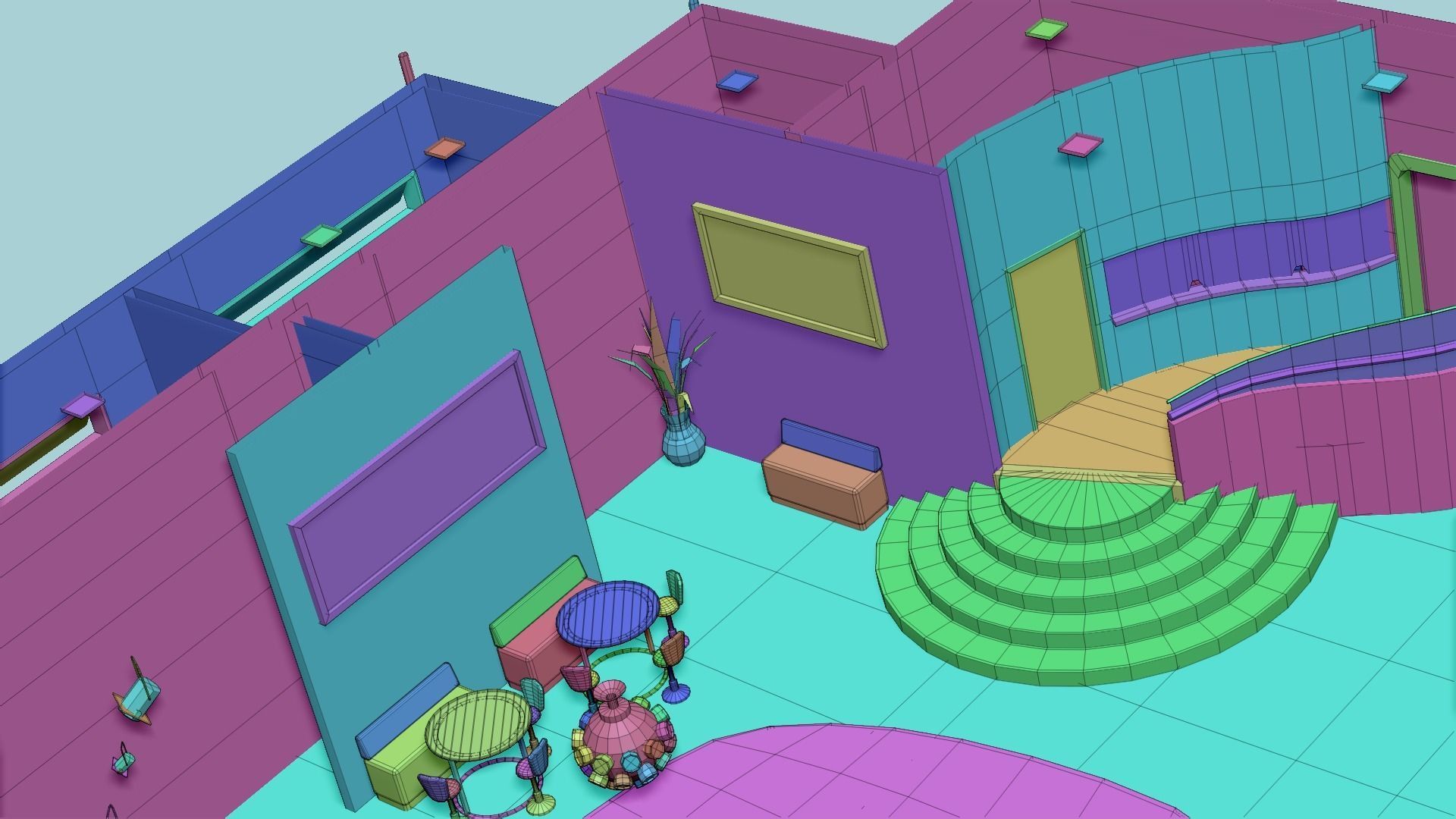 Night Club Complete - Interior Exterior Environment Design Low-poly 3D model_37