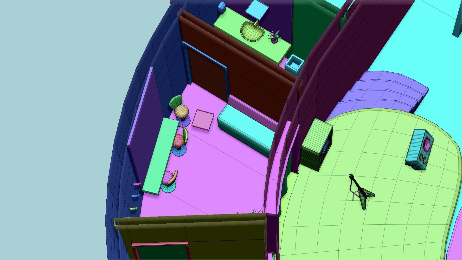 Night Club Complete - Interior Exterior Environment Design Low-poly 3D model_39