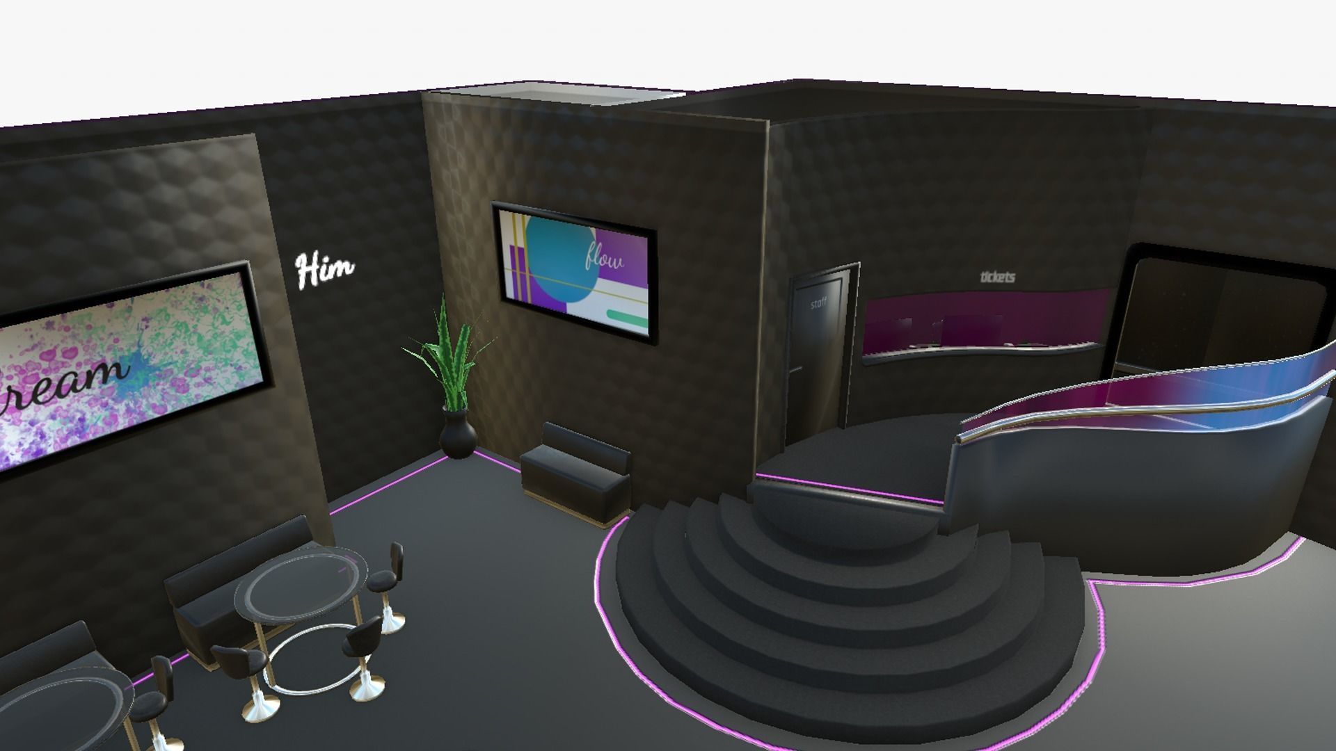 Night Club Complete - Interior Exterior Environment Design Low-poly 3D model_21