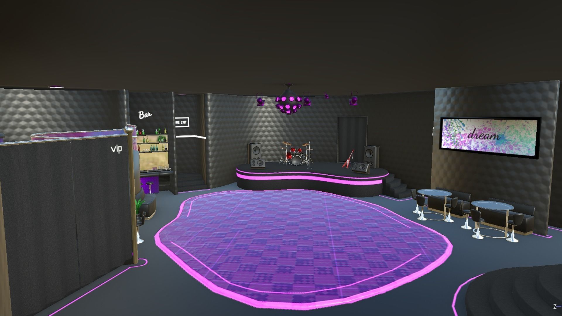 Night Club Complete - Interior Exterior Environment Design Low-poly 3D model_3
