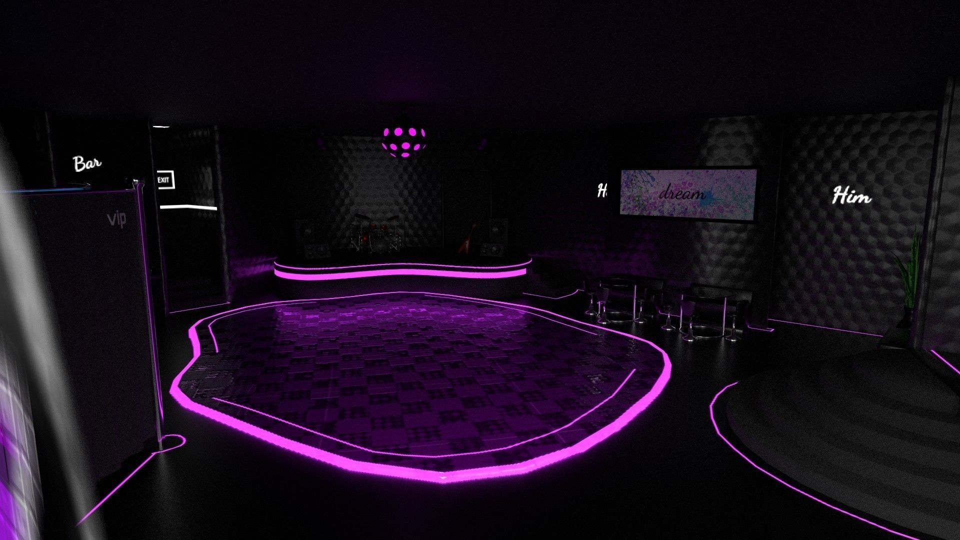 Night Club Complete - Interior Exterior Environment Design Low-poly 3D model_4