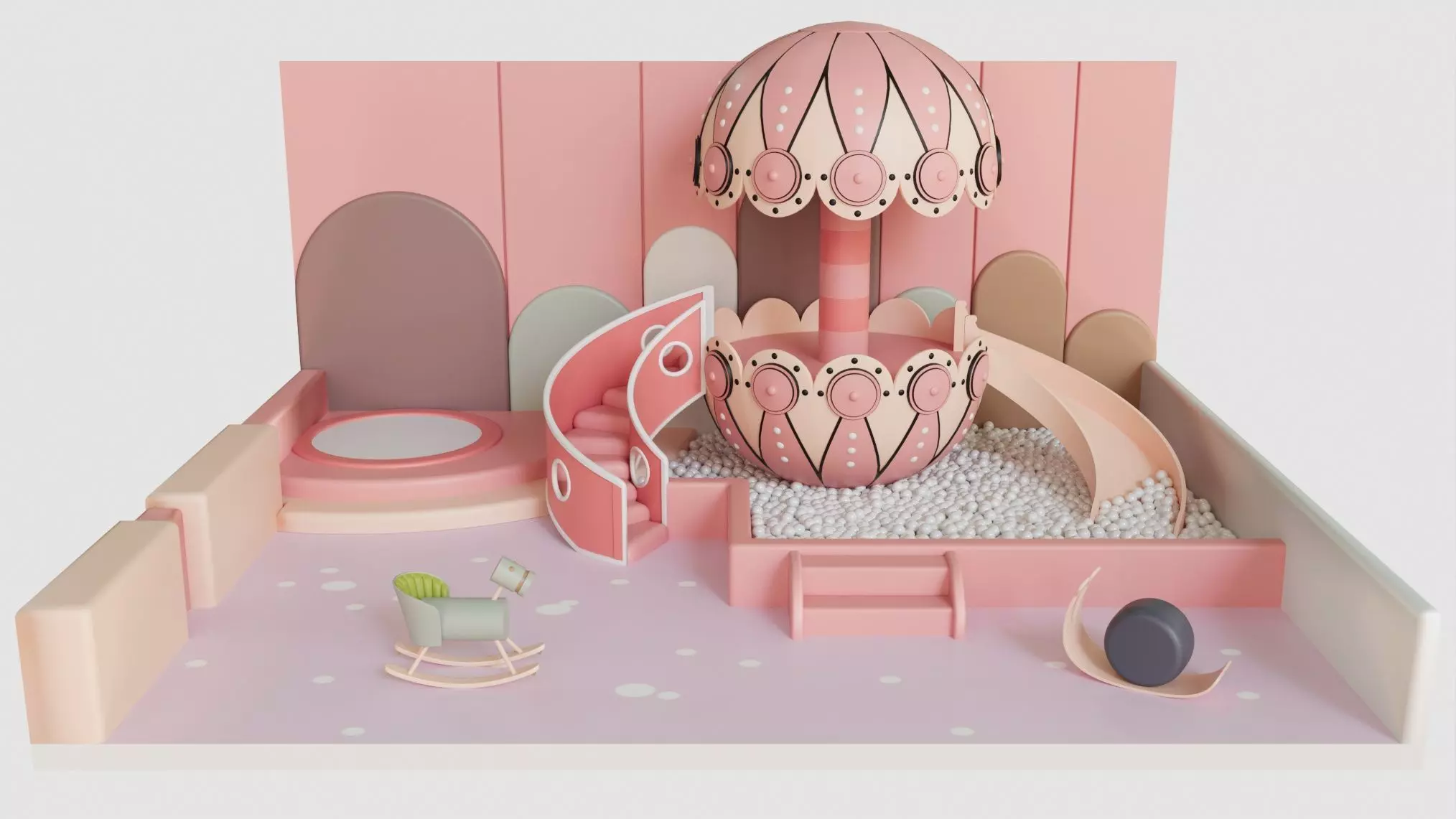 Childrens ball house 3D print model_0