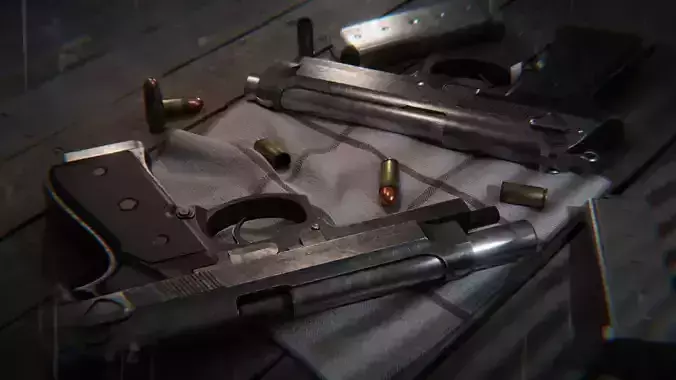 Beretta M9 Low-poly 3D model