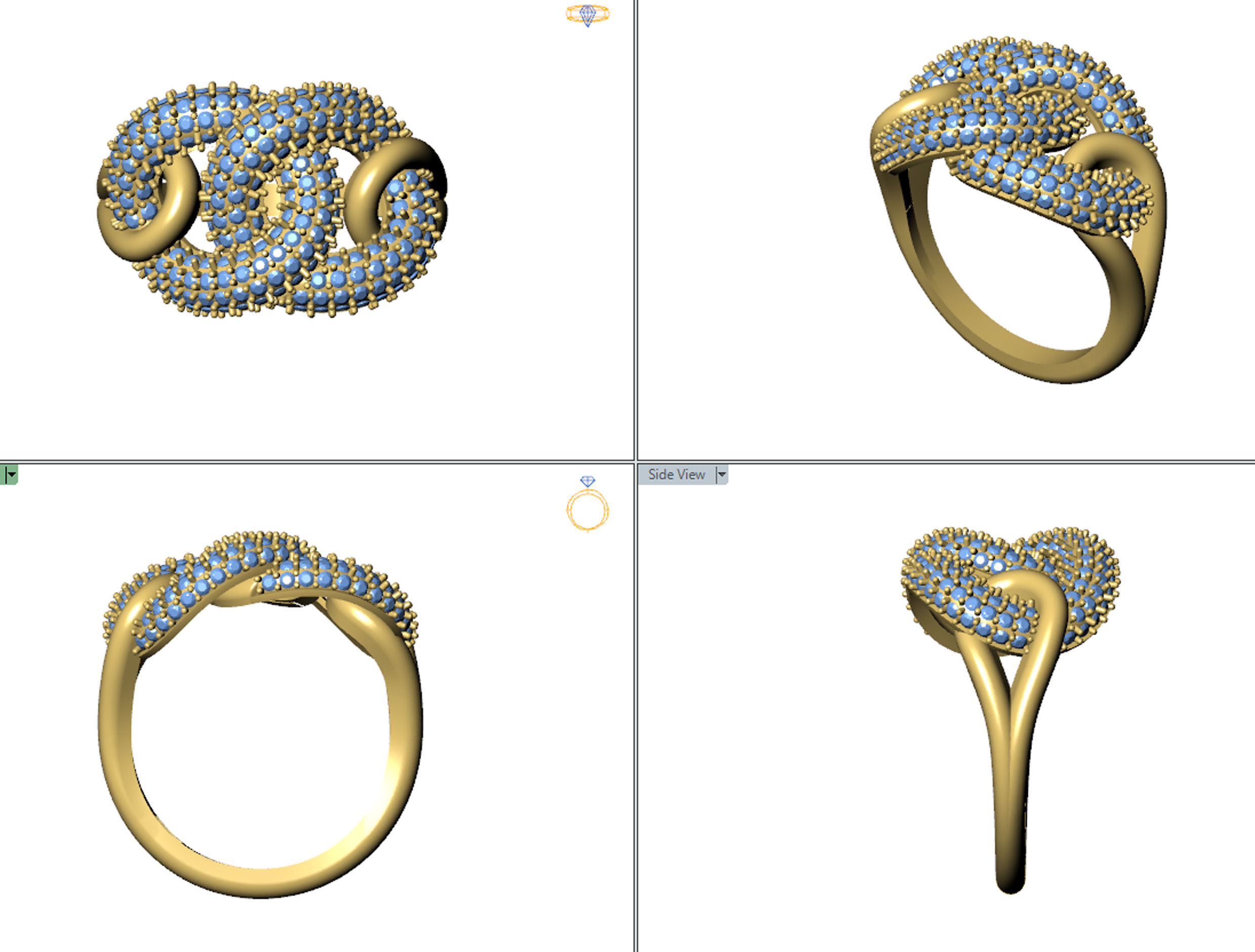  CUBAN CHAIN RING MIAMI RING 3dmodel 3D print model 3D print model_3