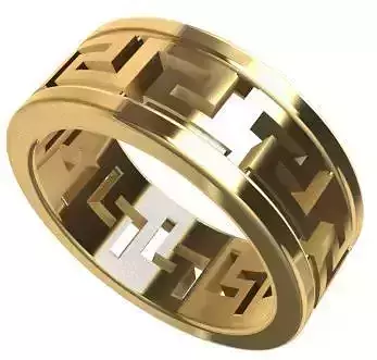 Patterned Ring 3D model Texture 3D print model