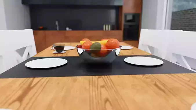 Modern Kitchen Interior Design By Nikdox Low-poly 3D model