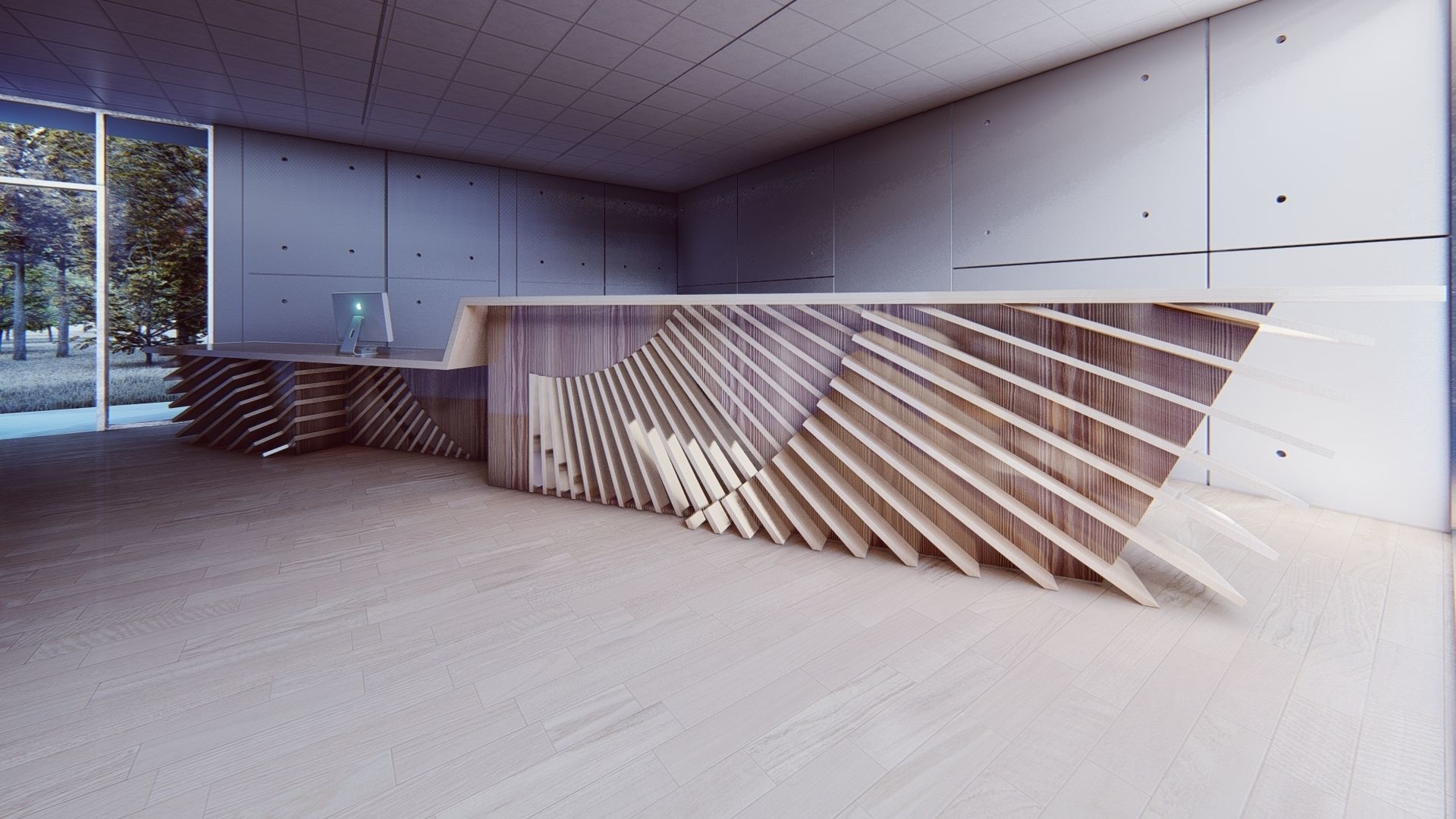 Reception Desk 3D model_1