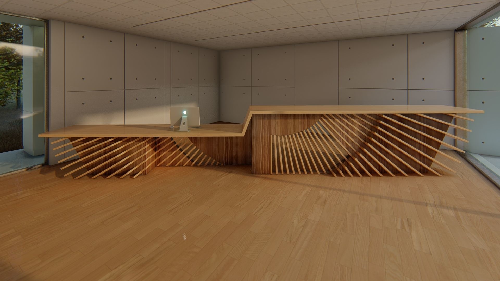 Reception Desk 3D model_6