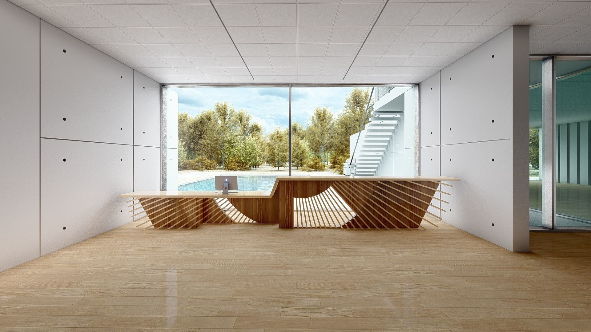 Reception Desk 3D model_4