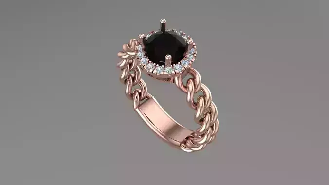  CUBAN CHAIN RING MIAMI RING 3dmodel 3D print model