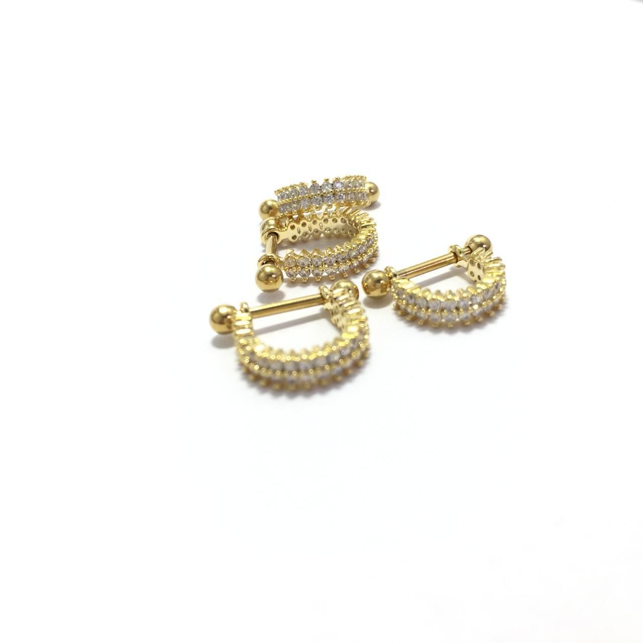 Pac 3 sizes Piercing helix conch tragus double exclusive 3D print model_1