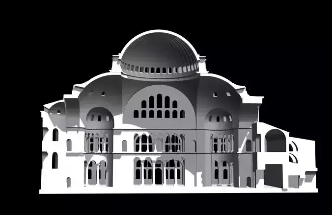 Hagia Sophia Section Printable Scale 1 to 500 3D print model