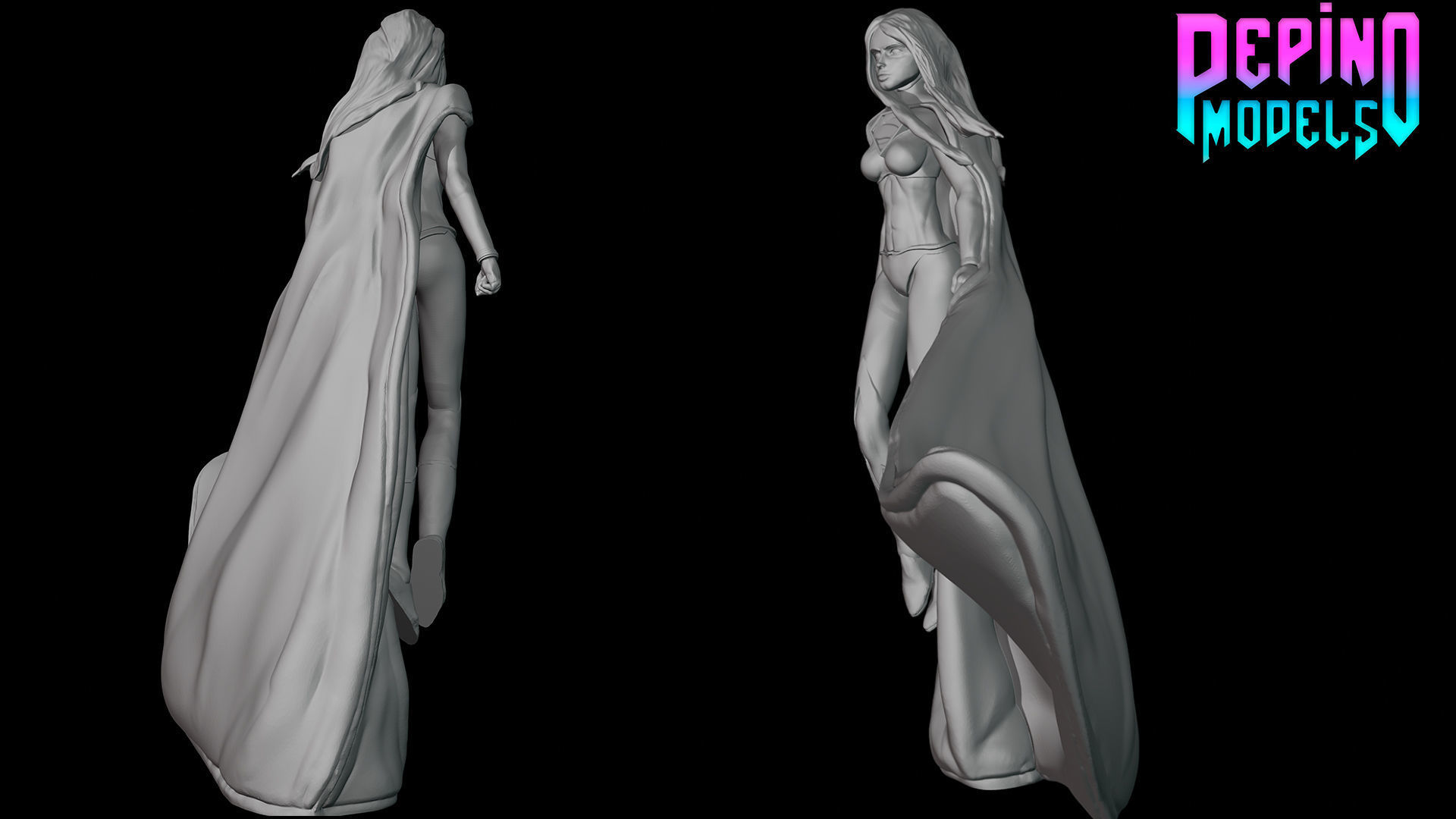 Supergirl from DC Comics - 62mm scale miniature 3D print model_2