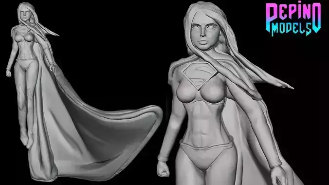 Supergirl from DC Comics - 62mm scale miniature 3D print model
