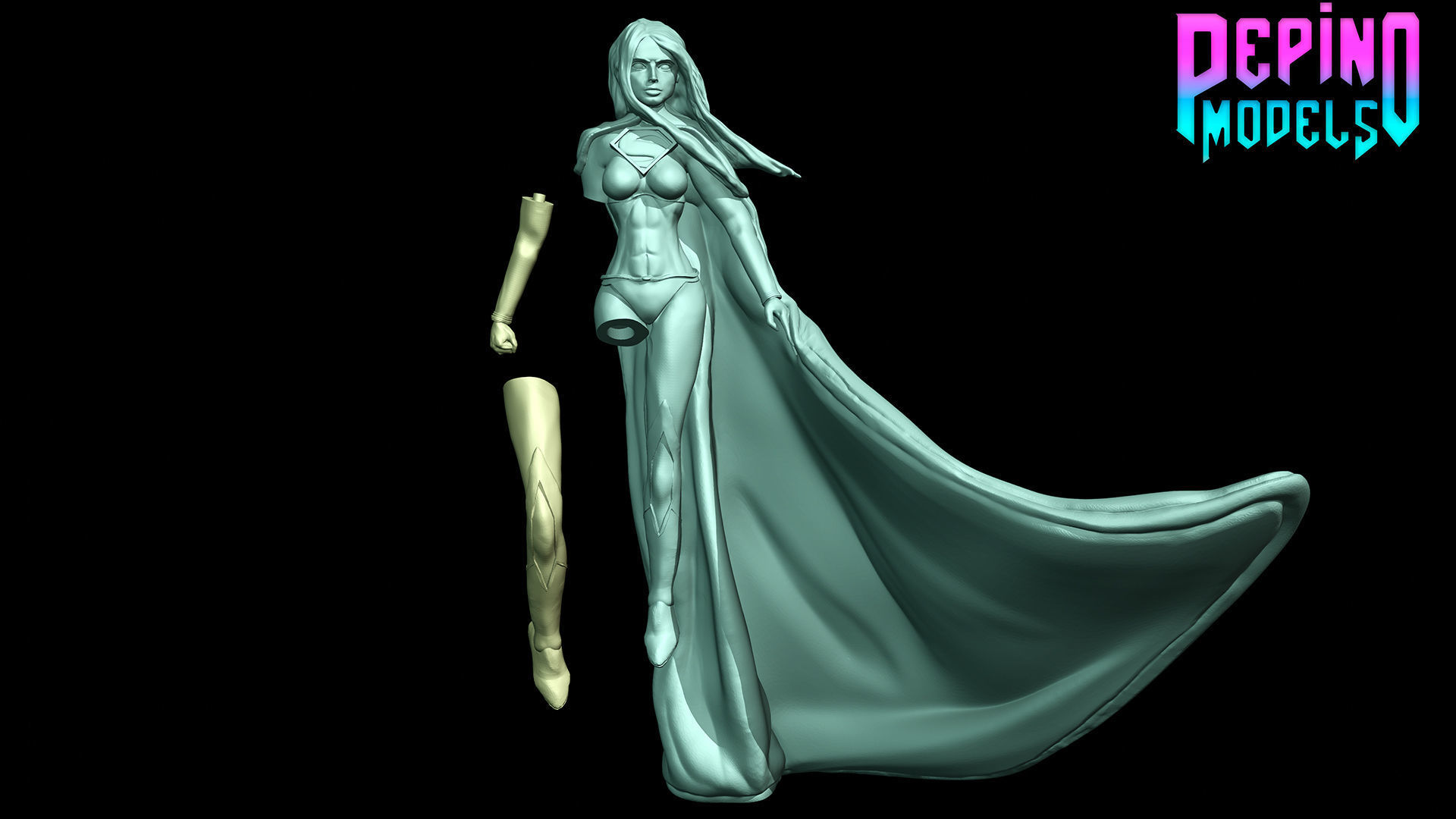 Supergirl from DC Comics - 62mm scale miniature 3D print model_1